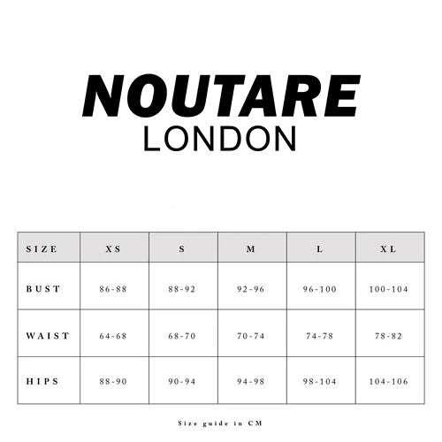 Noutare London Brazil Bikini Size Chart